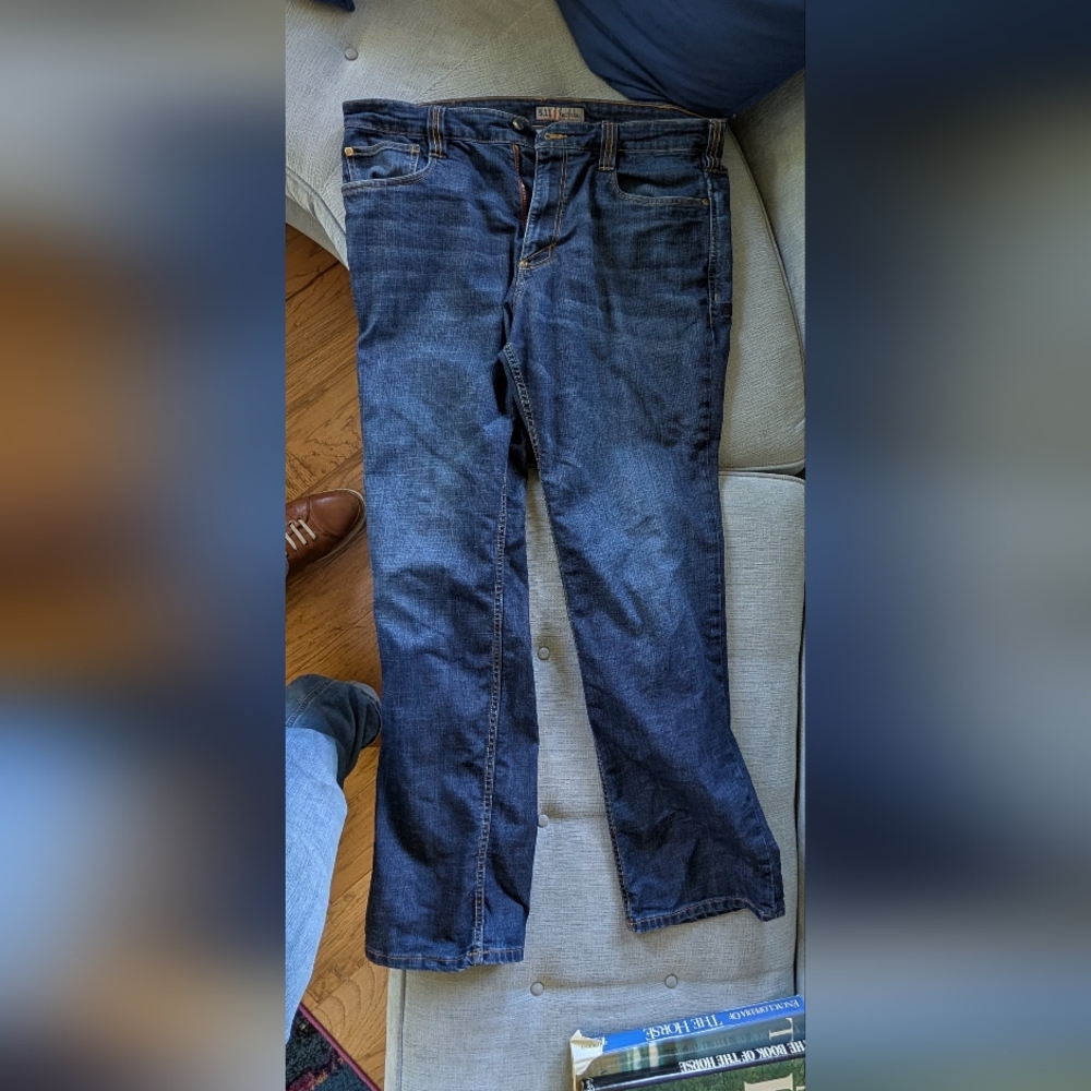 5.11 Tactical Men's Jeans Defender Flex Straight Leg Denim Size 36x32 Blue